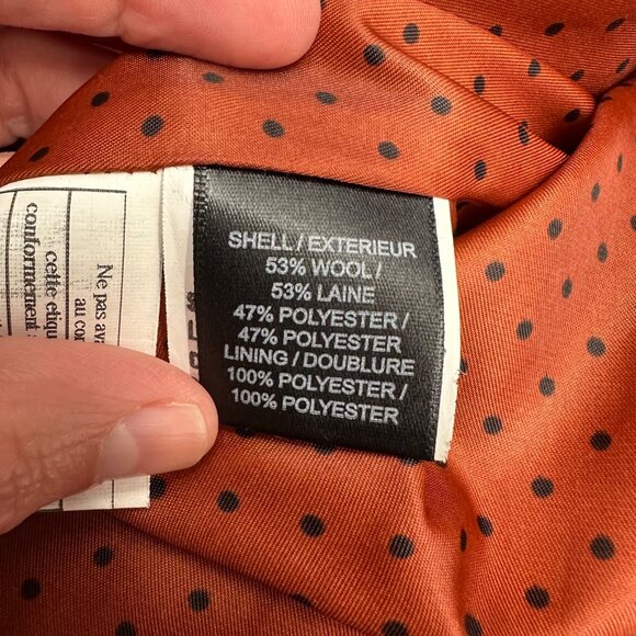 Sam Edelman Womens Trench Coat Size 6 Wool Blend Cinnamon Spice Fall Wardrobe - Picture 5 of 8